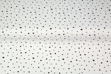 Reststück 2m Baumwoll Jersey Druck Punkte Schwarz/Weiß Kombistoff